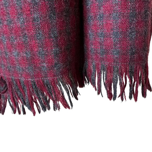 Eddie Bauer Wrap Maxi Dress V Neck Fringe Hem Plaid Sleeveless Lined Wool Blend - Picture 15 of 16